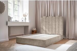 Béžová čalouněná dvoulůžková postel s úložným prostorem s roštem 180x200 cm Dreamy Aurora – Miuform