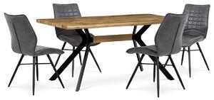 Jídelní stůl, 160x90x76 cm MDF deska dekor divoký dub HT-863 OAK