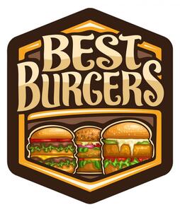 Nástěnná kovová cedule Best Burgers – 38x1x45 cm