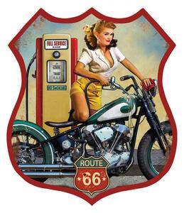Nástěnná kovová cedule Route 66 – 30x1x35 cm