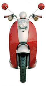 Nástěnná kovová cedule Scooter Red – 27x1x50 cm