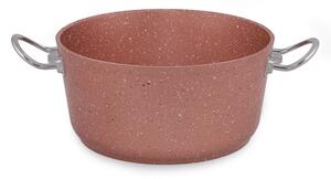 Růžový hliníkový hrnec s poklicí Güral Porselen Classic, ø 24 cm