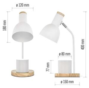Stolní lampa POPPY 1xE27/25W/230V bílá
