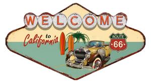 Kovová nástěnná cedule Welcome To California – 49x1x27 cm