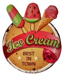 Nástěnná kovová cedule se zmrzlinou Ice Cream – 38x1x45 cm