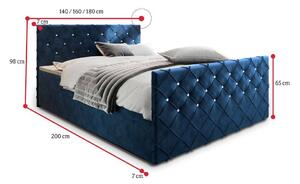 Čalouněná postel boxspring MANDI, 140x200, magic velvet 2250