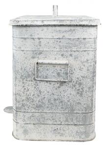 Šedý vintage odpadkový koš s patinou Flower Market – 26x26x36 cm