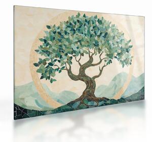 Skleněný obraz - Elegantní mozaika se stromem (70x50 cm)