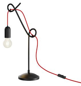Lucande Jorna stolní lampa černá, kabel červený