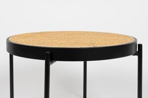 Černý ratanový kulatý konferenční stolek ø 60 cm Spike - Zuiver
