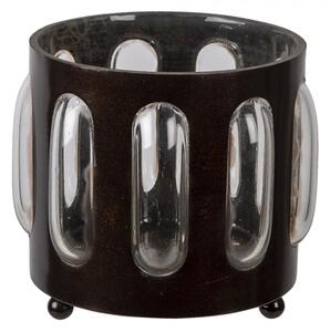 Kovovo skleněný svícen Bubble na čajovou svíčku – 11x13 cm