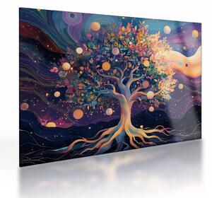 Skleněný obraz - Fialový strom plný energie (70x50 cm)