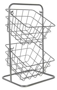 Stříbrný stojan s košíky – 22x22x41 cm
