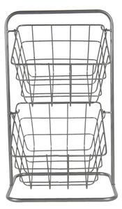 Stříbrný stojan s košíky – 22x22x41 cm