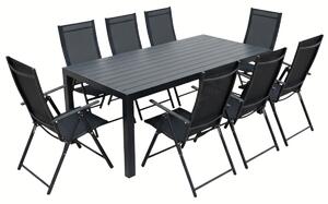 Vikio Zahradní set 205x90 pro 8 osob V138 černá
