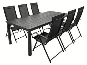 Vikio Zahradní set 205x90 pro 6 osob V137 černá