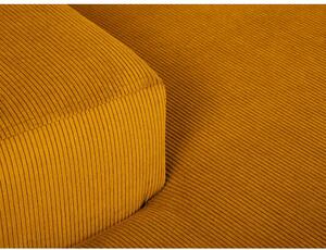 Žlutá manšestrová rohová pohovka Cosmopolitan Design Hobart, levý roh