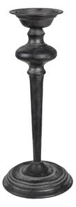 Kovový černý svícen s patinou Papillion – 16x38 cm