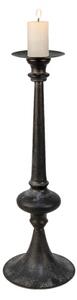 Kovový černý svícen s patinou Feline – 15x45 cm