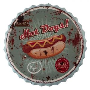 Nástěnná kulatá cedule Hot Dogs – 50x4 cm