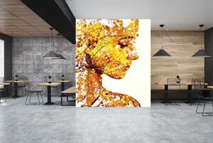 Malvis ® Tapeta Žena podzimní listí Vel. (šířka x výška): 144 x 105 cm