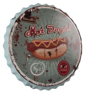Nástěnná kulatá cedule Hot Dogs – 50x4 cm