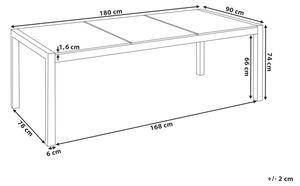 Zahradní stůl Grosso 180 (průhledná) (tvrzené sklo). 1010166