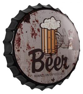 Nástěnná kulatá cedule Beer – 33x4 cm