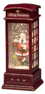 LED dekorační telefonní budka se Santa Clausem