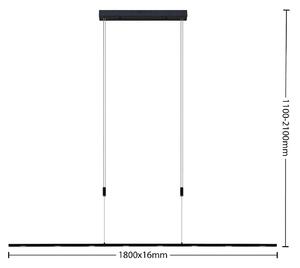 Lucande Stakato LED závěsné světlo 8 zdrojů 180 cm