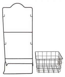 Drátěný stojan se 2 košíky – 25x25x57 cm