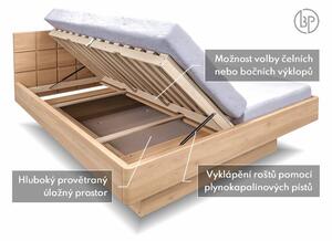 Moderní dřevěná buková postel s úložným prostorem FENIX 2, rošty v ceně