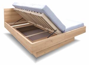 Moderní dřevěná buková postel s úložným prostorem PEGAS, rošty v ceně