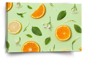 Sablio Obraz Citrus a květ - 120x80 cm