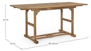Rozkládací zahradní stůl Noemi 120 - 160 x 70 cm