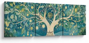 Obraz - Magický strom se spirálami (s hodinami) (90x30 cm)