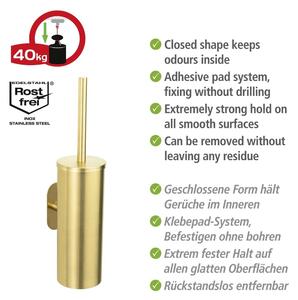 Samodržící WC štětka z nerezové oceli ve zlaté barvě Orea Gold – Wenko