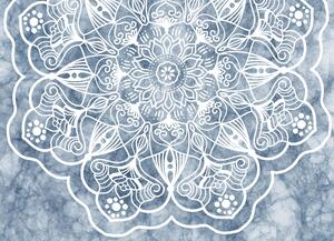 Malvis ® Tapeta Mandala modrošedá Vel. (šířka x výška): 144 x 105 cm