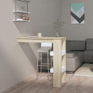 Nástěnný barový stolek bílý a dub sonoma 102 x 45 x 103,5 cm