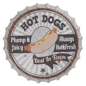 Kovová kulatá cedule Hot Dogs – 33x5 cm