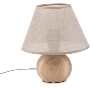 Stolní lampa Gill, dřevo přírodní/stínidlo béžové