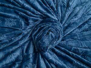 Modrá vánoční mikroplyšová deka POLAR, 160x200 cm