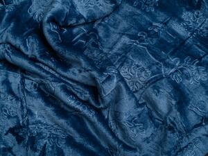 Modrá vánoční mikroplyšová deka POLAR, 160x200 cm