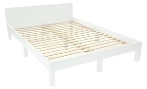 Bílá dvoulůžková postel z bukového dřeva s roštem 140x200 cm Dabi – Ragaba