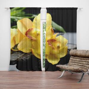 Sablio Závěs Žluté orchideje: 2ks 140x250cm
