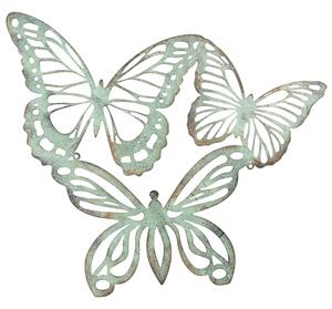 Nástěnná dekorace 3 motýlci – 53x1x45 cm