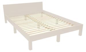 Béžová dvoulůžková postel z bukového dřeva s roštem 140x200 cm Dabi – Ragaba