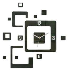 ModernClock 3D nalepovací hodiny Trio Quadrat černé