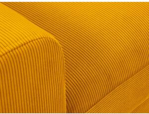 Žlutá manšestrová rozkládací rohová pohovka Micadoni Home Moghan, pravý roh