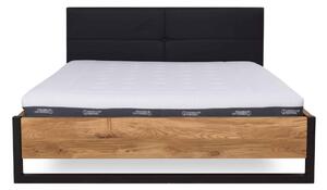 Manželská postel Bolzano 180x200 v kombinaci masivní dub a kov (několik barevných variant)